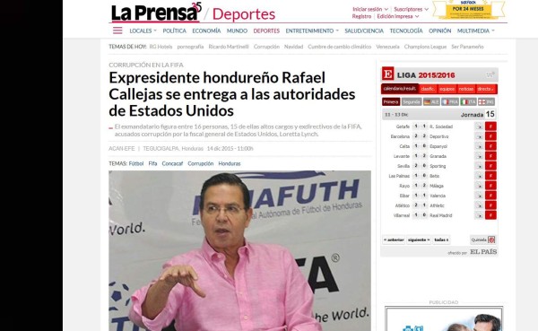 Prensa Internacional: Así anuncian la entrega de Rafael Callejas a Justicia de Estados Unidos