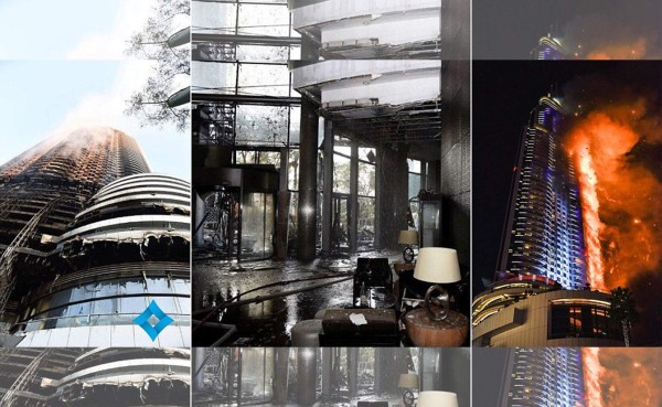 FOTOS: Lujoso hotel de Dubai quedó devastado tras incendio