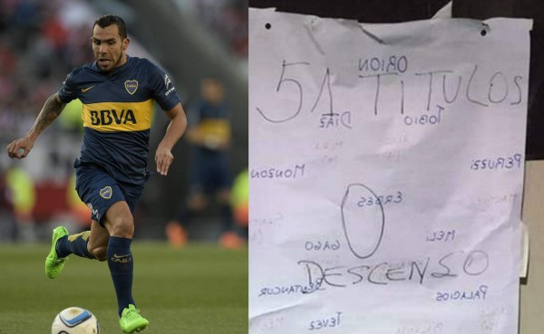 El cartel que Boca Juniors dejó en el camerino de River Plate