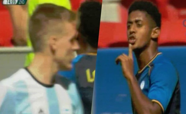 VIDEO: Anthony Lozano manda a callar a jugador tras anotarle a Argentina