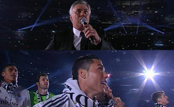VIDEO: Carlo Ancelotti cantó el himno de 'La Décima'