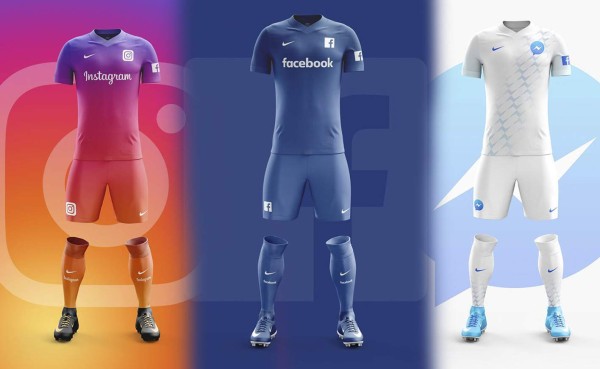 Así serían los uniformes si las redes tuvieran equipos de fútbol