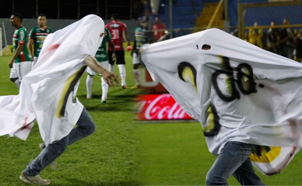 Aficionado de Marathón se disfraza de fantasma y se burla de Real España
