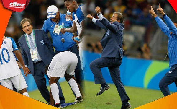 La eufórica celebración de Jorge Luis Pinto tras el pase de Honduras a semifinales