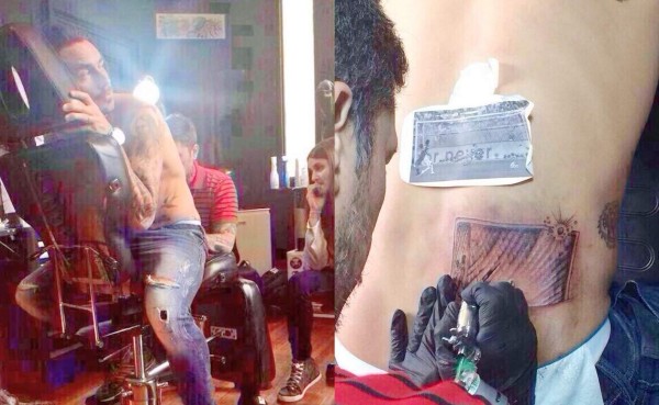 Pinilla se tatuó el disparo suyo al travesaño ante Brasil