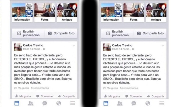 Político mexicano lanza insulto racista contra Ronaldinho