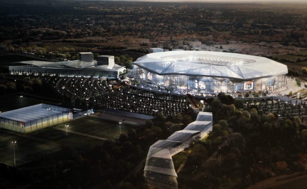 El nuevo estadio del Lyon de Francia está en construcción y se espera que el próximo año sea inaugurado.