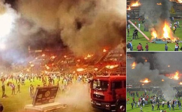 VIDEO: Equipo desciende a segunda y sus aficionados queman su estadio