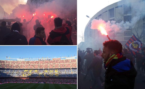Ambientazo previo en el Camp Nou por el clásico español