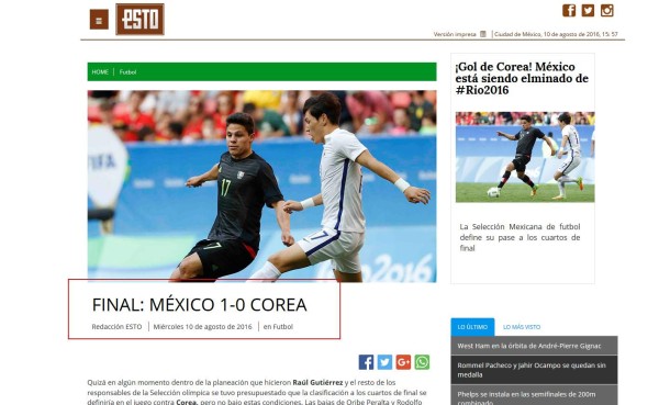 La prensa mexicana destroza a la selección olímpica por fracaso en Rio-2016
