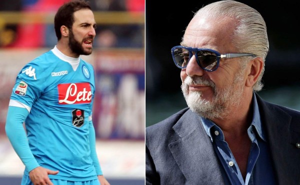 Presidente del Nápoles responde y ataca nuevamente a Gonzalo Higuaín