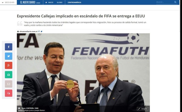 Prensa Internacional: Así anuncian la entrega de Rafael Callejas a Justicia de Estados Unidos