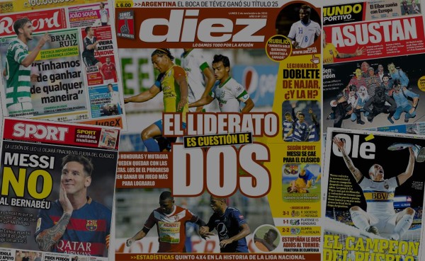 Las portadas deportivas de este lunes 02 de noviembre en el mundo