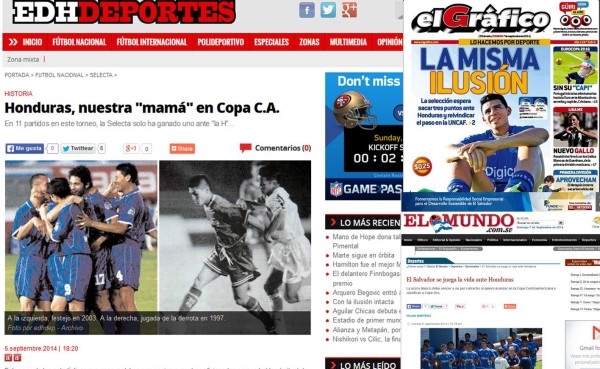 Prensa salvadoreña: 'Honduras, nuestra 'mamá' en Copa Centroamericana'