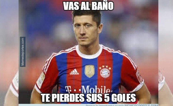 Lewandowski provoca lluvia de memes al anotar cinco goles en nueve minutos