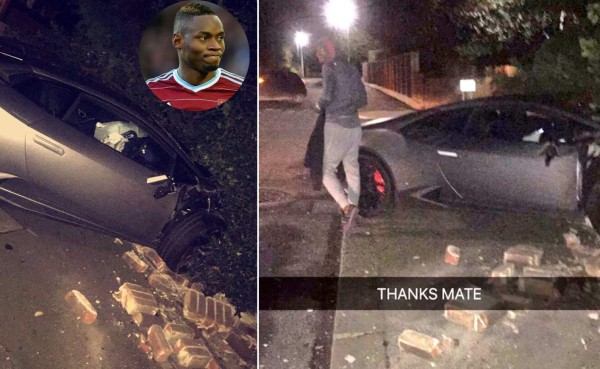 Delantero del West Ham resulta ileso tras chocar su lujoso Lamborghini