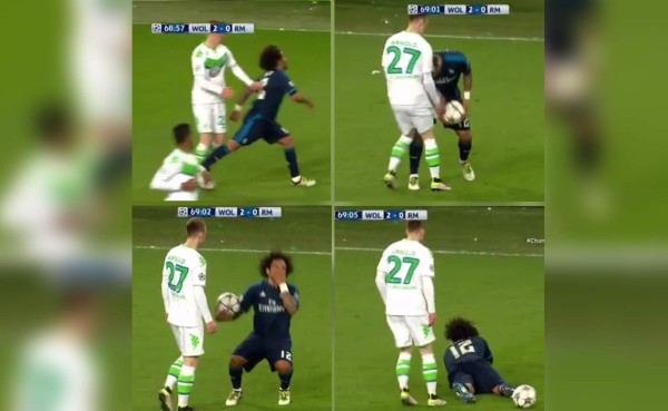 VIDEO: Las dos simulaciones de Marcelo frente al Wolfsburgo