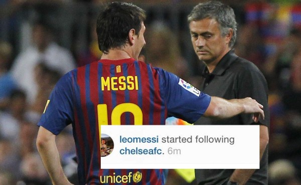 Lionel Messi comienza a seguir al Chelsea en Instagram