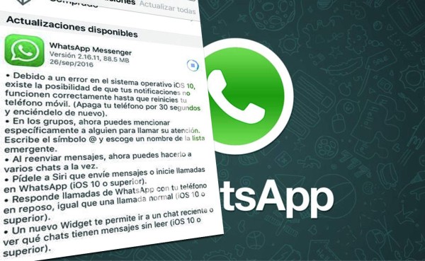 Llega la nueva actualización para Whatsapp