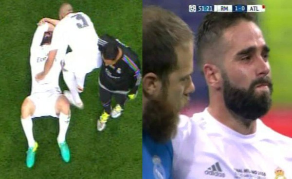 Dani Carvajal se marchó lesionado y entre lágrimas