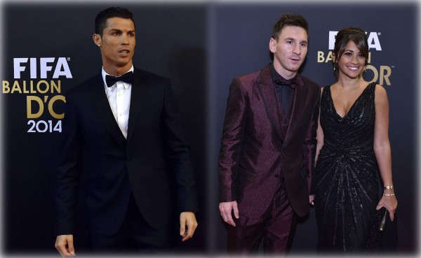 Messi llegó con Antonella y Cristiano Ronaldo sin Irina a la gala del Balón de Oro&nbsp;