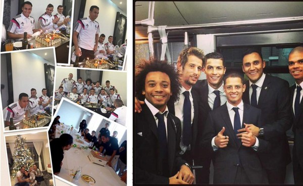 Keylor Navas celebra su cumpleaños con sus compañeros de Real Madrid