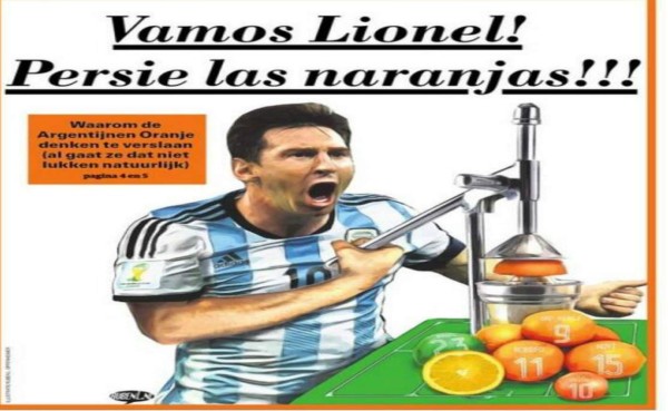 Diario holandés pone a bailar tango a Messi con Van Gaal