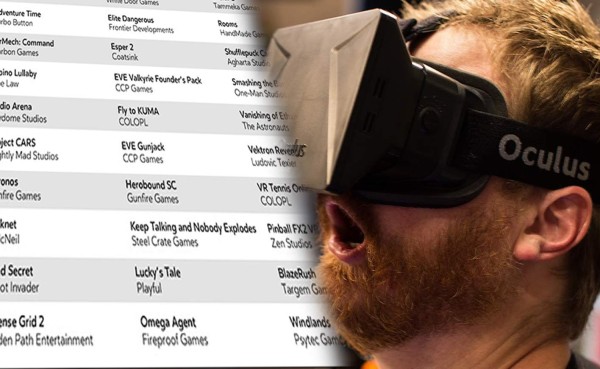Revelan los primeros 30 juegos que saldrá para Oculus Rift