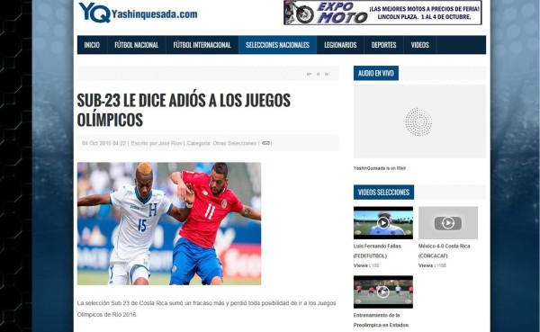 Prensa tica: 'Costa Rica consuma fracaso en el Preolímpico'