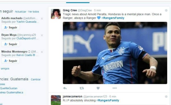 Estos son algunos de los mensajes que circularon en redes sociales por la muerte de Peralta.