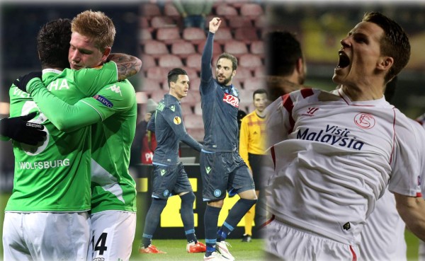 Sevilla, Wolfsburgo y Nápoles se acercan a cuartos de Europa League