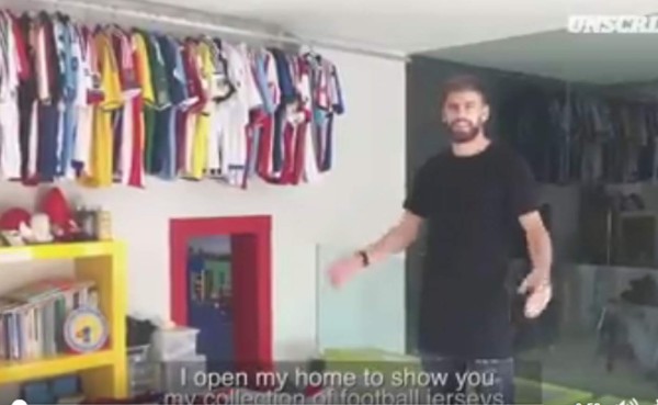 VIDEO: Gerard Piqué muestra su gran colección de camisetas
