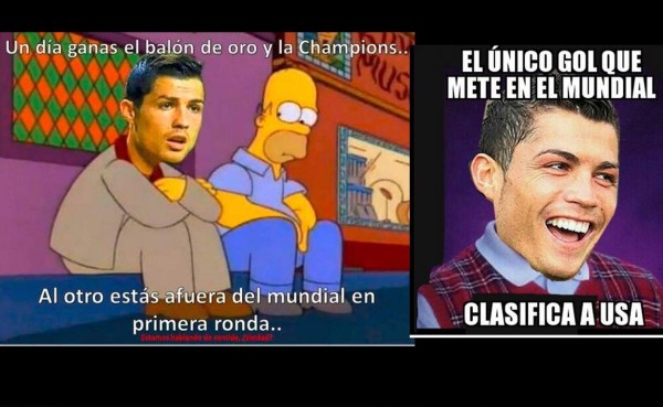 Con memes se burlan de Cristiano tras eliminación de Portugal