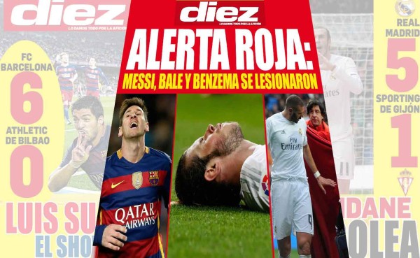 Luis Suárez y las lesiones de Messi, Bale y Benzema, destacan en nuestras portadas digitales