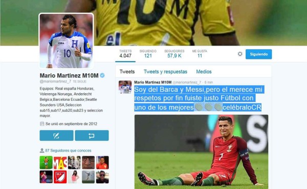 Mario Martínez a Cristiano: 'Justo fútbol con uno de los mejores'