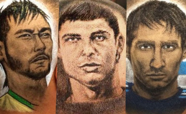 Los rostros de los deportistas realizados en cortes de cabello
