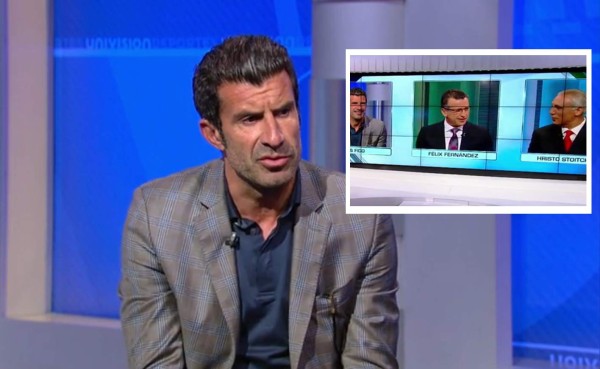 La 'amenaza' de Hristo Stoichkov a Luis Figo en vivo en un programa de televisión