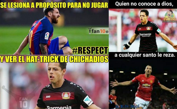 Los mejores memes del Hat-Trick de Chicharito Hernández con el Bayer Leverkusen