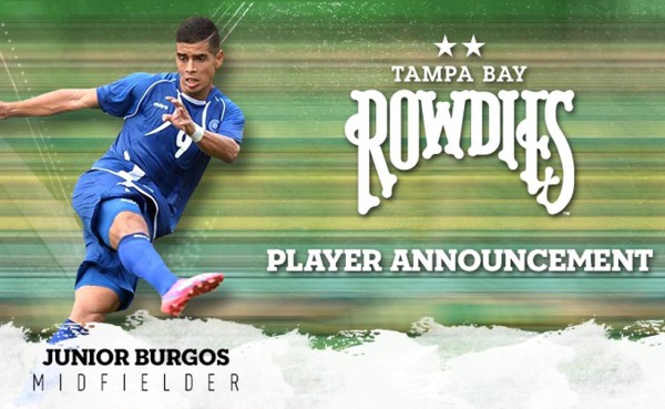 El salvadoreño Junior Burgos ficha por el Tampa Bay Rowdies de la NASL