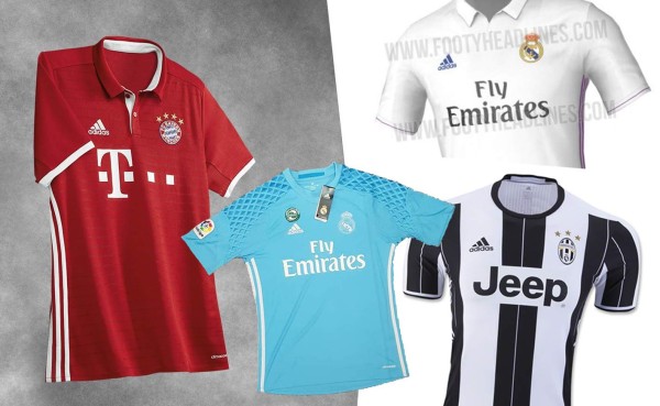 Las nuevas camisetas de los clubes de Europa para la temporada 16/17