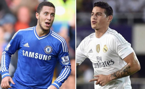 Prensa inglesa destaca un posible cambio entre Hazard y James Rodríguez