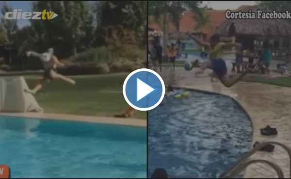 VIDEO: Espectacular forma de hondureño para imitar chilena de Gareth Bale en una piscina