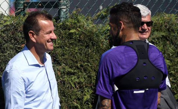 Dunga apareció en el entrenamiento del Barcelona