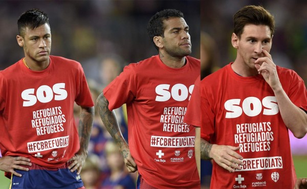 El Barcelona se muestra solidario con los refugiados sirios