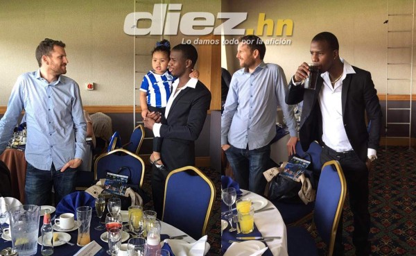 La celebración del Ascenso del hondureño Juan Carlos García con el Wigan