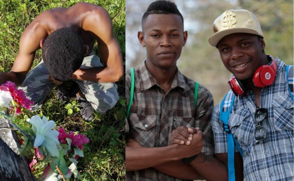 El hermano del 'Escorpión' Ruiz se arrodilló ante la tumba de su mamá