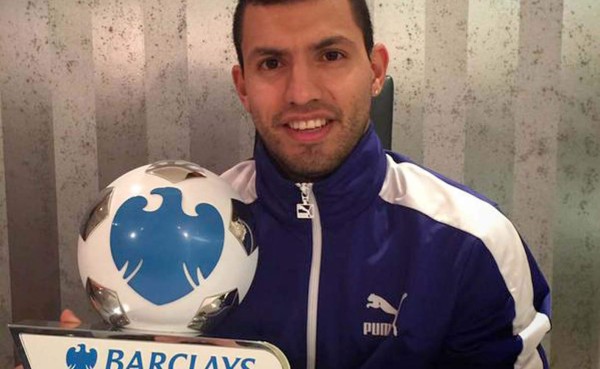 Sergio Agüero, mejor jugador del mes en la Premier League