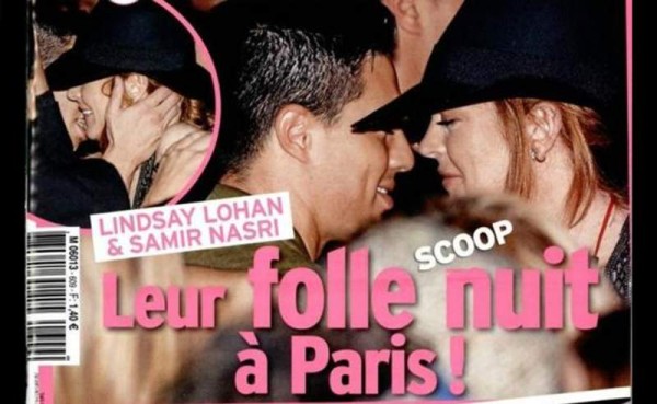 Las imágenes que publicó la revista francesa muestran a Nasri y a Lohan muy alegres y disfrutando de una discotecas. Foto Twitter