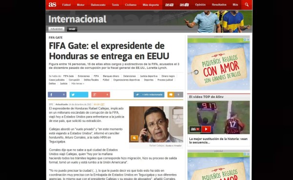 Prensa Internacional: Así anuncian la entrega de Rafael Callejas a Justicia de Estados Unidos