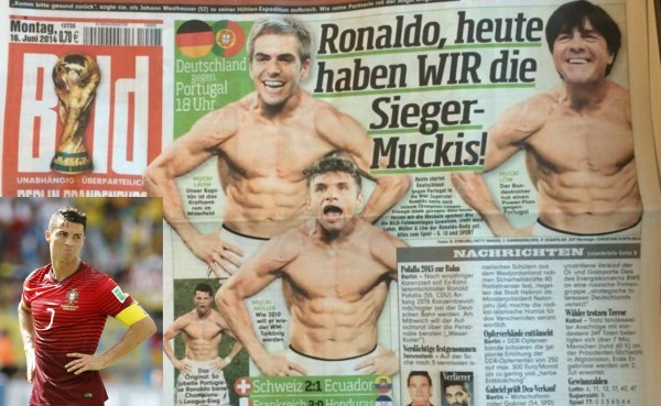 Diario alemán se burla de Cristiano Ronaldo imitando una celebración muy al estilo de CR7